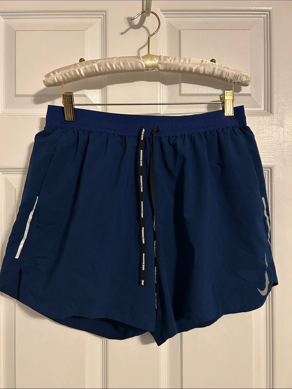 Nike Men’s Reflective Running Navy Shorts with Black Drawstring